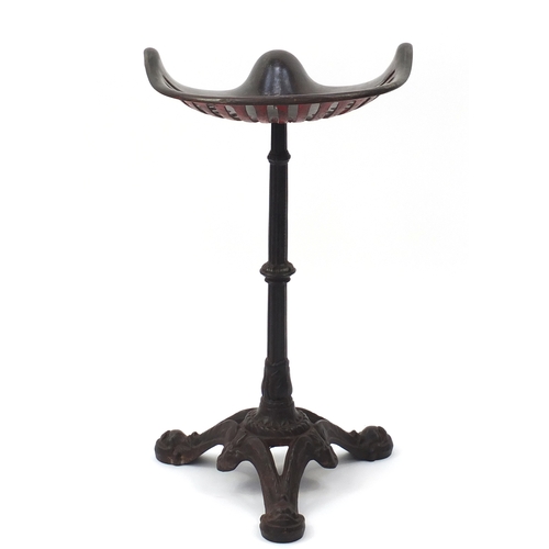 2064 - Decorative tractor seat bar stool with cast iron base, 73cm high