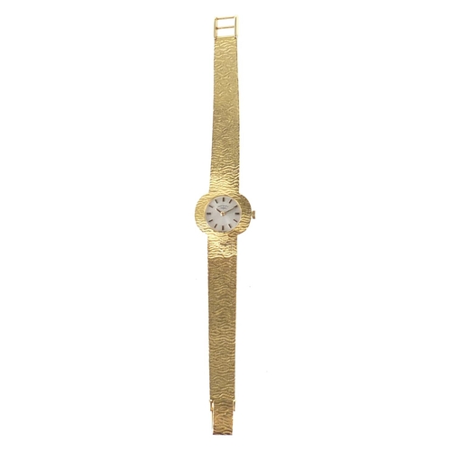 689 - Ladies 18ct gold Rotary wristwatch with 18ct gold strap, the case numbered 16 75 25, approximate wei... 