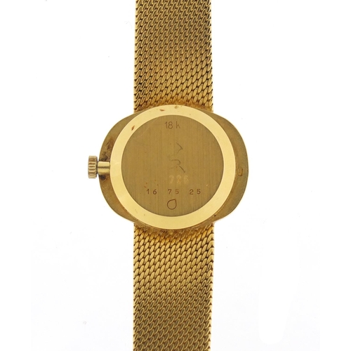 689 - Ladies 18ct gold Rotary wristwatch with 18ct gold strap, the case numbered 16 75 25, approximate wei... 