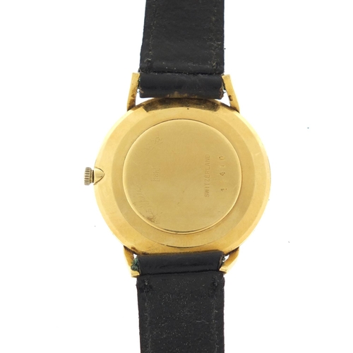 677 - Gentleman's 18ct gold Lucien Piccard wristwatch, the case numbered 15470, 3.3cm in diameter