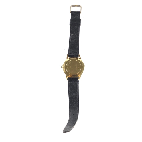 677 - Gentleman's 18ct gold Lucien Piccard wristwatch, the case numbered 15470, 3.3cm in diameter