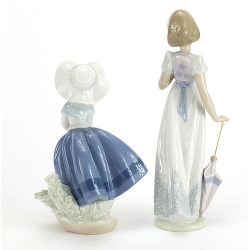 2397 - Two Lladro figurines including Summer Stroll both with boxes, numbered 7611 and 5222, the largest 23... 