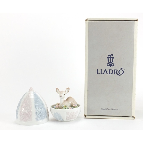 2250 - Lladro Fawn Surprise with box, numbered 6618, 13cm high