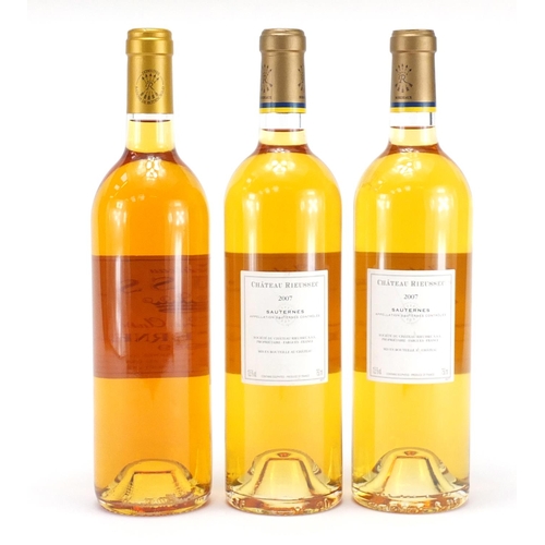 2239 - Three bottles of Chateau Raeussec Sauternes wine comprising one 1989 and two 2007