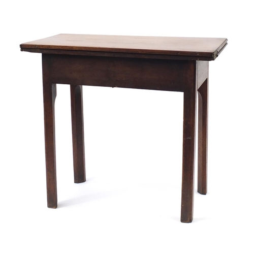 13 - Georgian mahogany fold over tea table, 74cm H x 83cm W x 41cm D (folded)