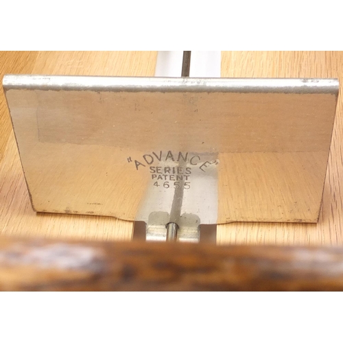 112 - Advance oak two drawer file chest, 15.5cm H x 38cm W x 41cm D