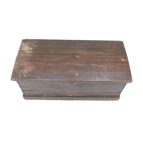 31 - Victorian pine blanket box with candle tray, 40cm H x 100cm W x 46cm D