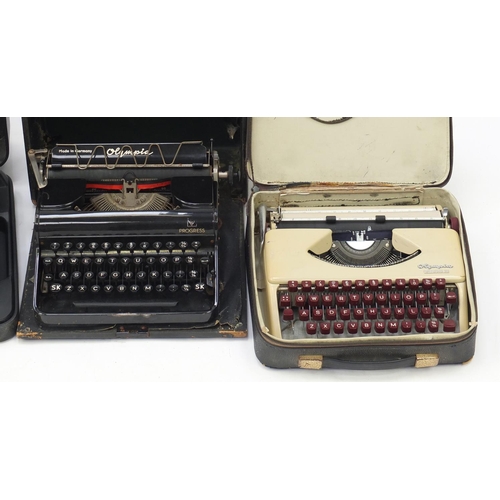 877 - Three vintage Olympia typewriters including Splendid 33