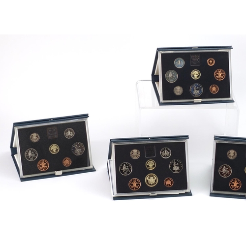 2572 - Five United Kingdom proof coin collections with boxes, 1983, 1984, 1985, 1986, 1987, 1998 and 1999