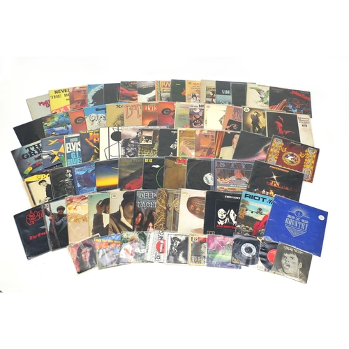 2601 - Vinyl LP's, singles and programmes including Deep Purple, Meatloaf, Elvis Presley, Judas Priest, Thi... 