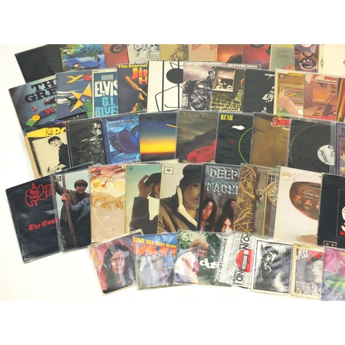2601 - Vinyl LP's, singles and programmes including Deep Purple, Meatloaf, Elvis Presley, Judas Priest, Thi... 