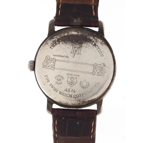 682 - Gentleman's silver John Hardy Collection wristwatch, numbered 4874, 3.7cm in diameter