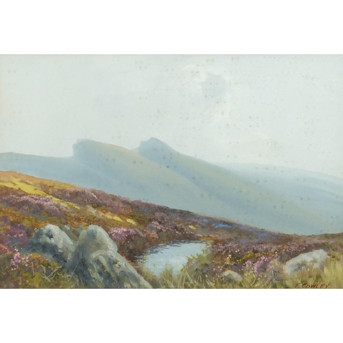 127 - F Cowley - Scottish landscape, Victorian watercolour, mounted and framed, 36cm x 25cm