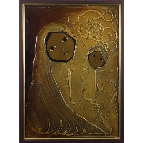 149 - Richard Price - Mother and child, mixed media, framed, 71cm x 50cm