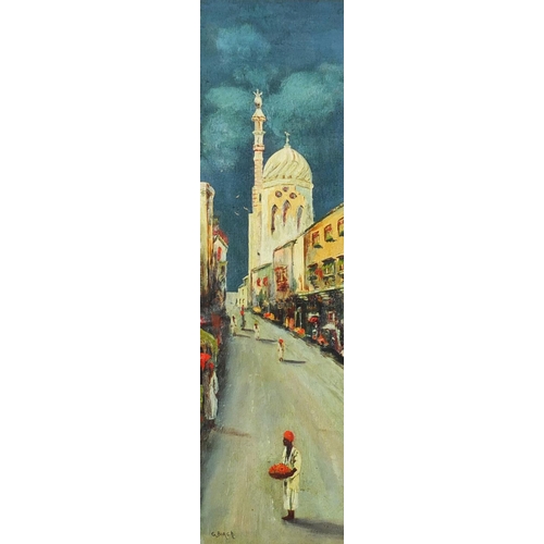 850 - G Birch - Arab street scenes, pair of watercolours, both with Stacy Marks labels verso, mounted and ... 