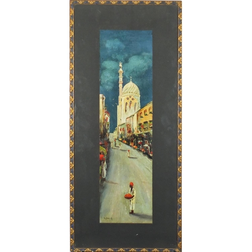 850 - G Birch - Arab street scenes, pair of watercolours, both with Stacy Marks labels verso, mounted and ... 