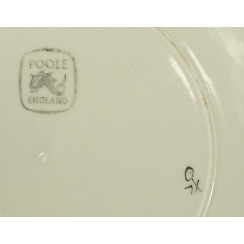 492 - Six Poole plates and two Staffordshire plates
