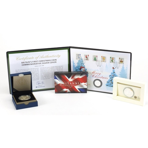 2577 - Silver proof coins comprising a Queen's Diamond Jubilee crown, 2011 Britannia two pound and Britain'... 