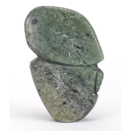 798 - Green hardstone carving possibly New Zealand, 16cm high