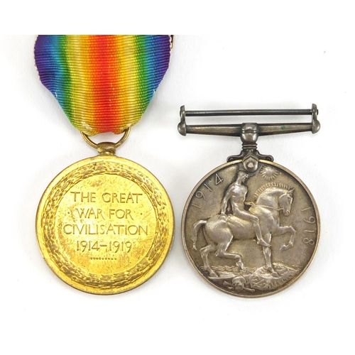 142A - British Military World War I pair awarded to DM2-162646PTE.F.BARNES.A.S.C.