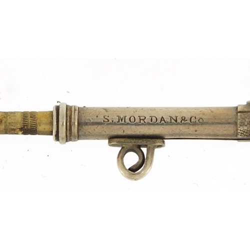 82A - Novelty S Mordan & Co propelling pencil in the form of a pistol, 5.5cm in length (when Open)