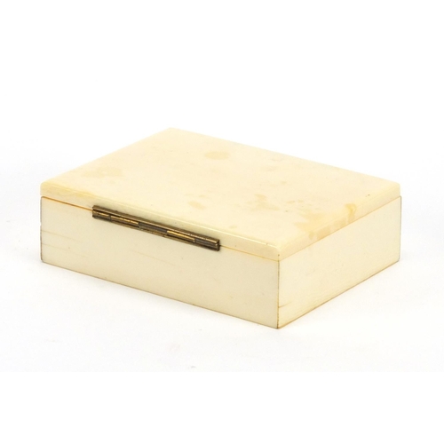 41 - Victorian rectangular ivory box, 3.5cm H x 10cm W x 8cm D