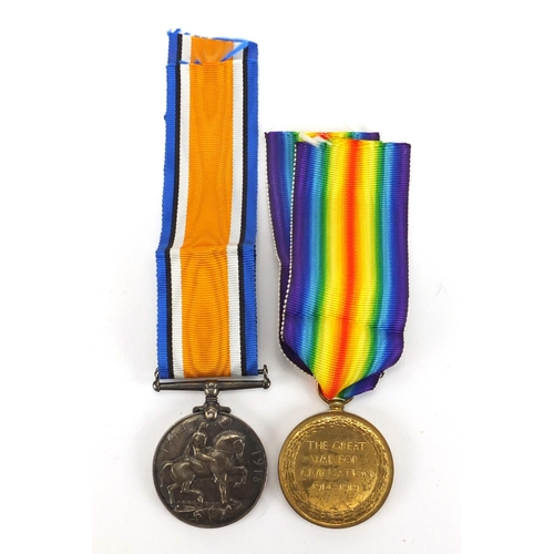141 - British Military World War I pair, awarded to 60369PTE.FJ.E.BARNES.K.O.Y.L.I.