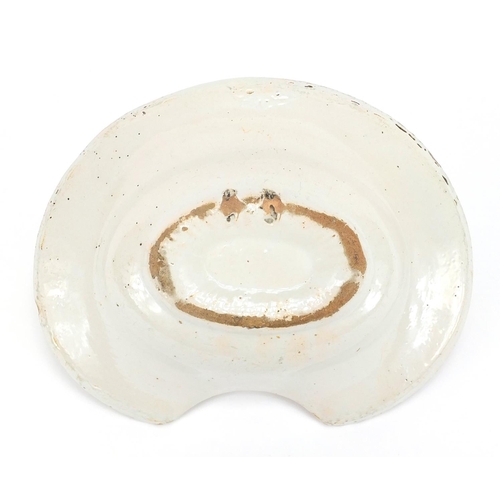 423 - Antique delft tin glazed barbers bowl, 33cm wide