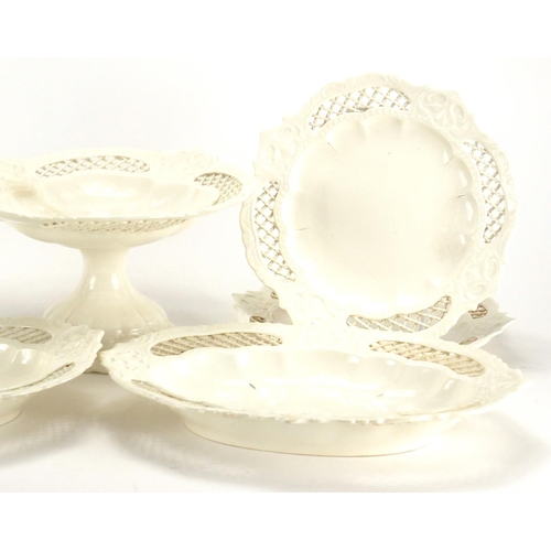 500 - Victorian cream ware dessert service with comport