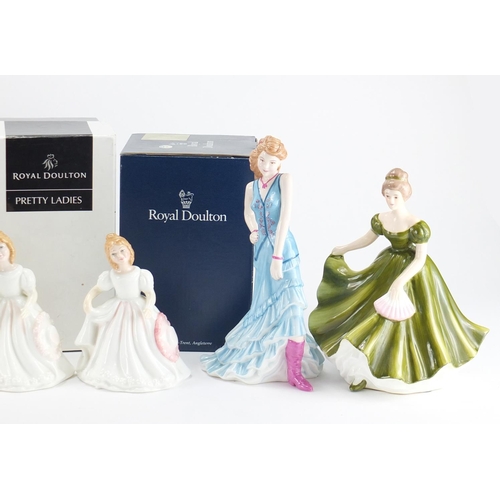 2258 - Eight Royal Doulton figurines and two others including Paige HN4767, the largest 22cm high