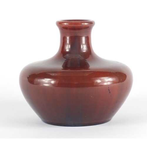 454 - Pilkington Royal Lancastrian red glazed vase, impressed factory marks and numbered 21589 to the base... 