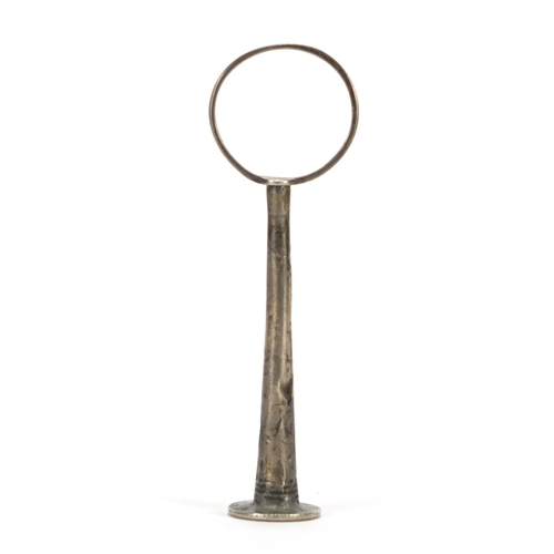 56 - 18th century silver pipe tamper with prick, possibly Dutch, 7cm high, approximate weight 5.2g