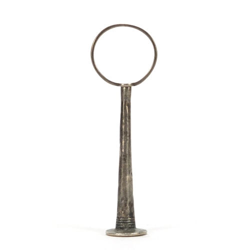56 - 18th century silver pipe tamper with prick, possibly Dutch, 7cm high, approximate weight 5.2g