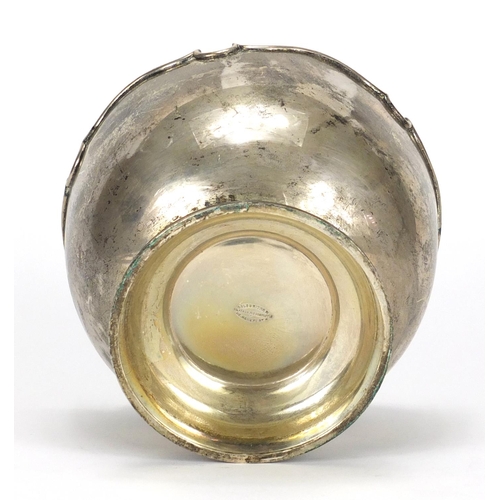 526 - Arts & Crafts circular silver  bowl by Goldsmiths & Silversmiths Company, London 1928, 12cm high x 1... 