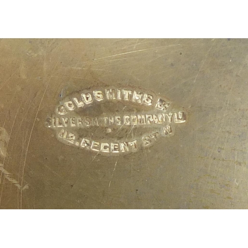 526 - Arts & Crafts circular silver  bowl by Goldsmiths & Silversmiths Company, London 1928, 12cm high x 1... 