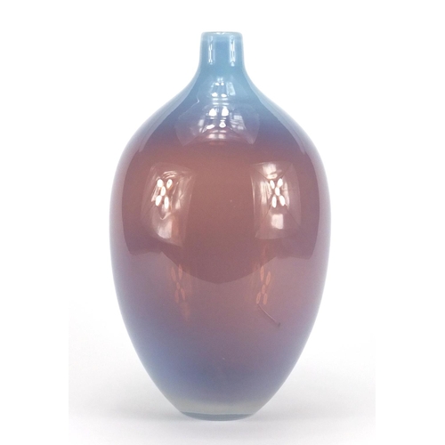 2330 - Large triple cased art glass vase, 34cm high