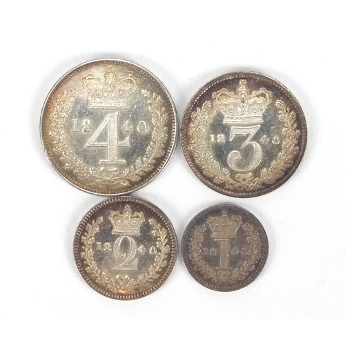 125 - Victoria Young Head 1840 Maundy coin set