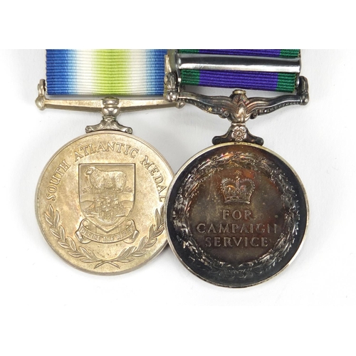 144 - British Military Falklands War pair awarded to Private RVF Dimmock of the Parachute regiment, compri... 