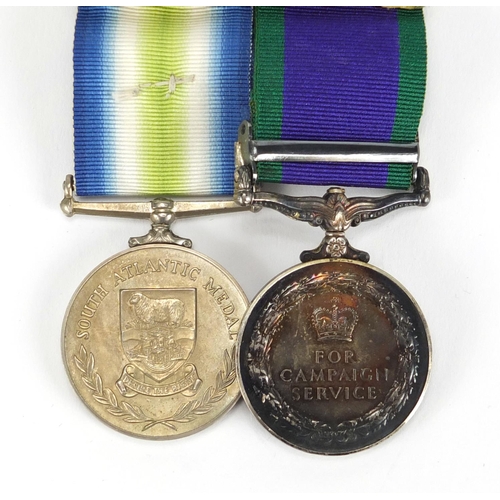 144 - British Military Falklands War pair awarded to Private RVF Dimmock of the Parachute regiment, compri... 