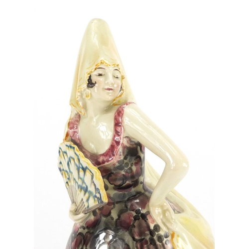 479 - Goldschneider pottery figurine of a female, factory marks and numbered 5273 to the base, 27cm high