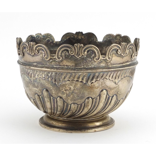 530 - Victorian circular silver demi fluted bowl, indistinct makers mark, London 1896, 11cm high x 15.5cm ... 