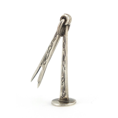541 - Silver pipe tamper and cigar pricker, by C Brooks Ltd Birmingham 1905, 4.5cm in length, approximate ... 