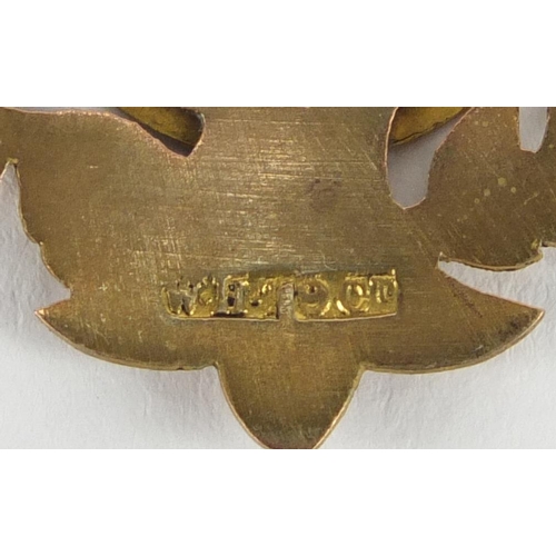 131 - 9ct gold St John's Hill Lodge Masonic jewel, awarded to Bro W J Wassell, approximate weight 9.6g