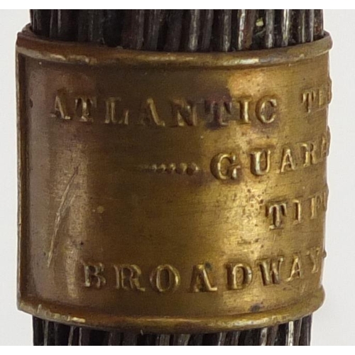 43 - Atlantic Telegraph cable section guaranteed by Tiffany & Co, Broadway New York 1858 with paper and b... 