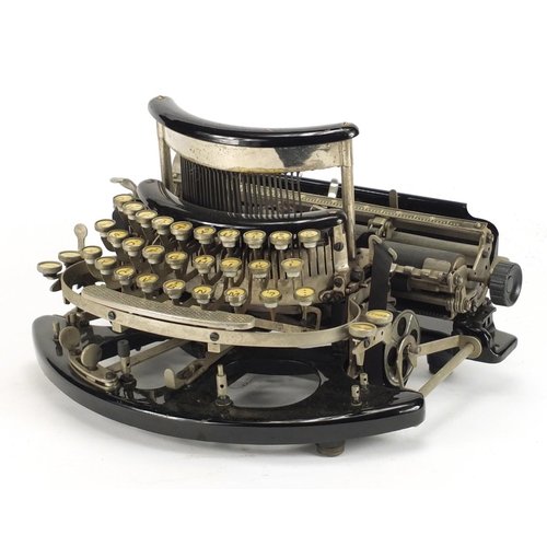 48 - Early 20th century Imperial model B portable typewriter with tin case, numbered 18773, 34.5cm wide