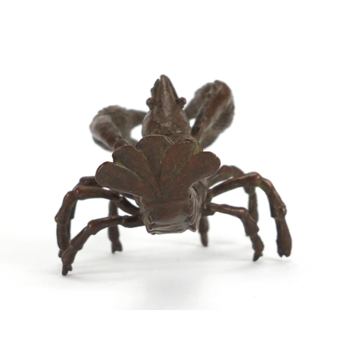 294 - Japanese patinated bronze lobster, 9.5cm in length