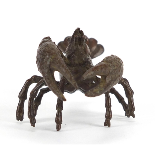 294 - Japanese patinated bronze lobster, 9.5cm in length