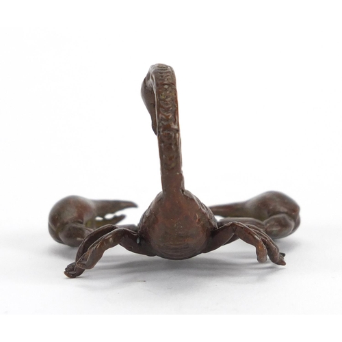 297 - Japanese patinated bronze scorpion, 5.5cm in length