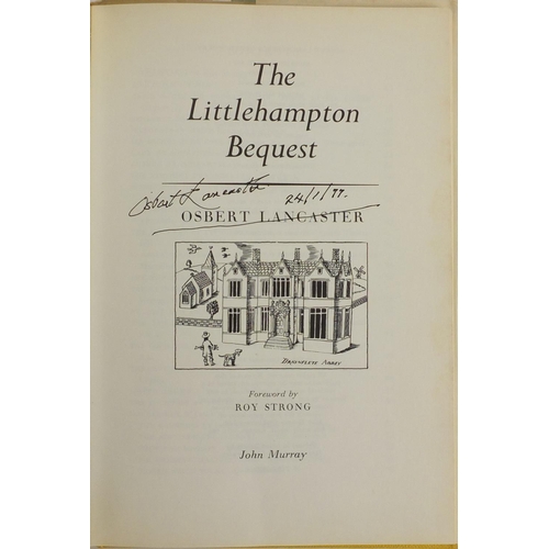 112 - Osbert Lancaster ephemera comprising sixteen books, signed black and white photograph, the books inc... 