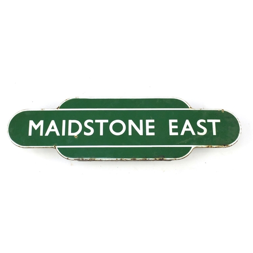 75 - Railwayana Maidstone East enamel advertising sign, 93cm x 26cm